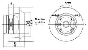 Чертеж YWF-2E-72/15-B-L133/46